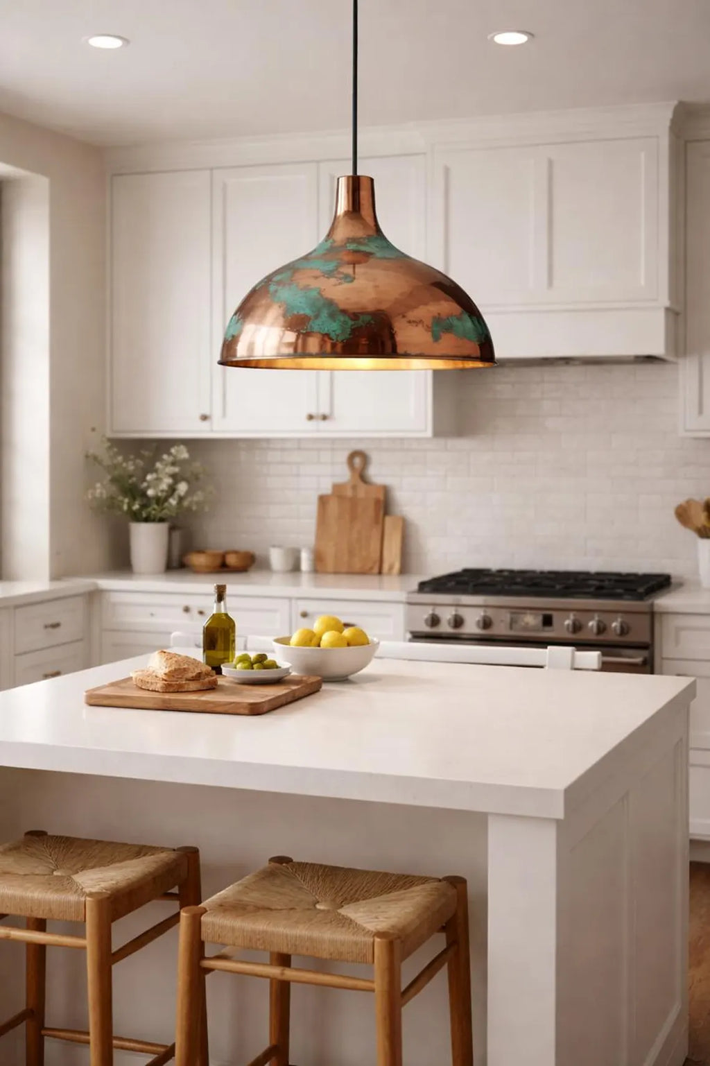 Copper Patina Pendant Light