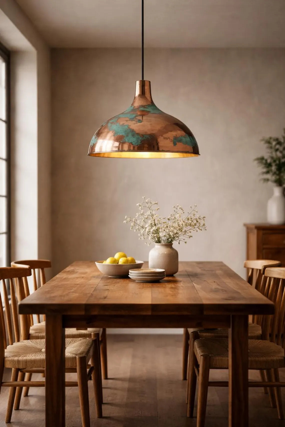 Copper Patina Pendant Light