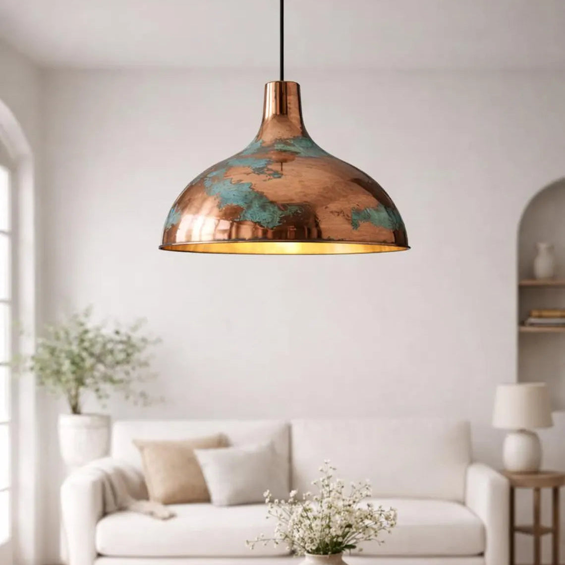 Copper Patina Pendant Light