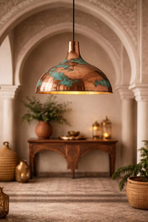 Copper Patina Pendant Light
