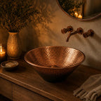 Handmade Hammered Copper Vessel Sink