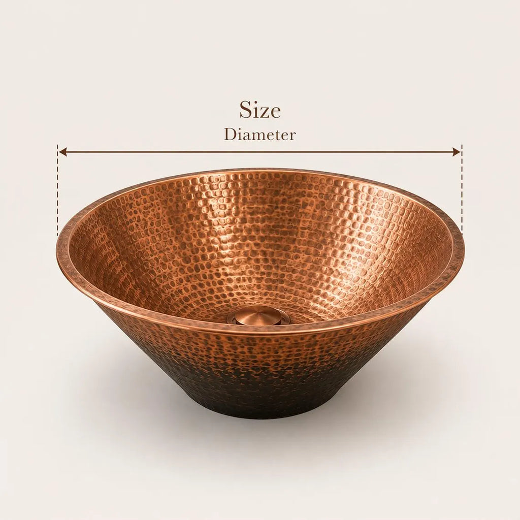 Handmade Hammered Copper Vessel Sink