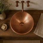 Handmade Hammered Copper Vessel Sink