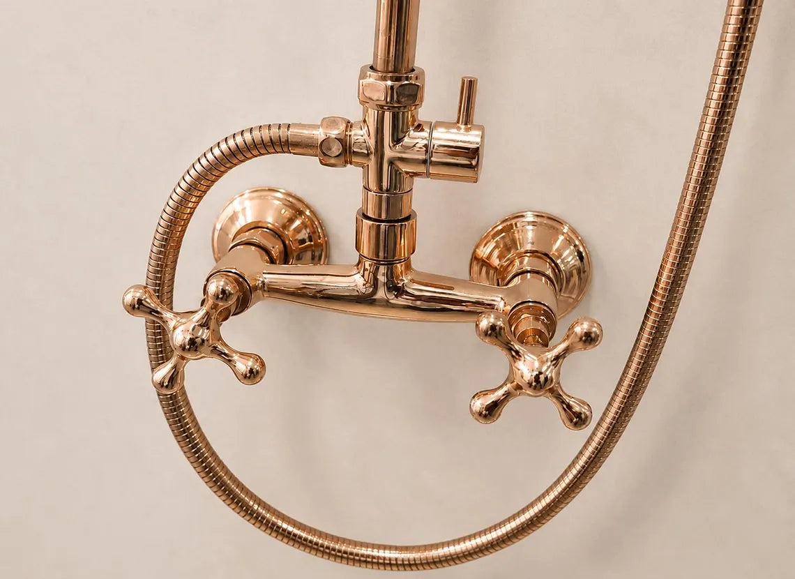 Handmade Copper Exposed Shower System