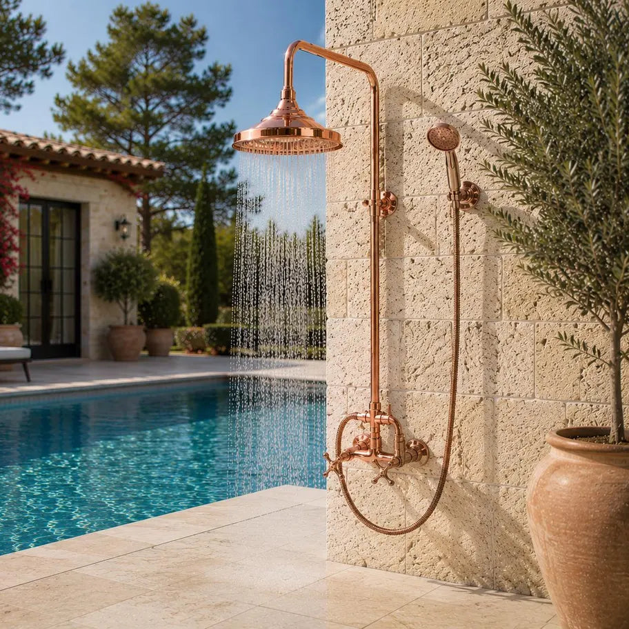 Handmade Copper Exposed Shower System