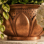 Handmade Hammered Copper Lotus Planter