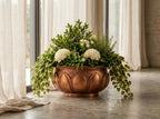 Handmade Hammered Copper Lotus Planter