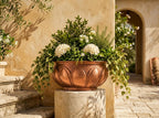Handmade Hammered Copper Lotus Planter