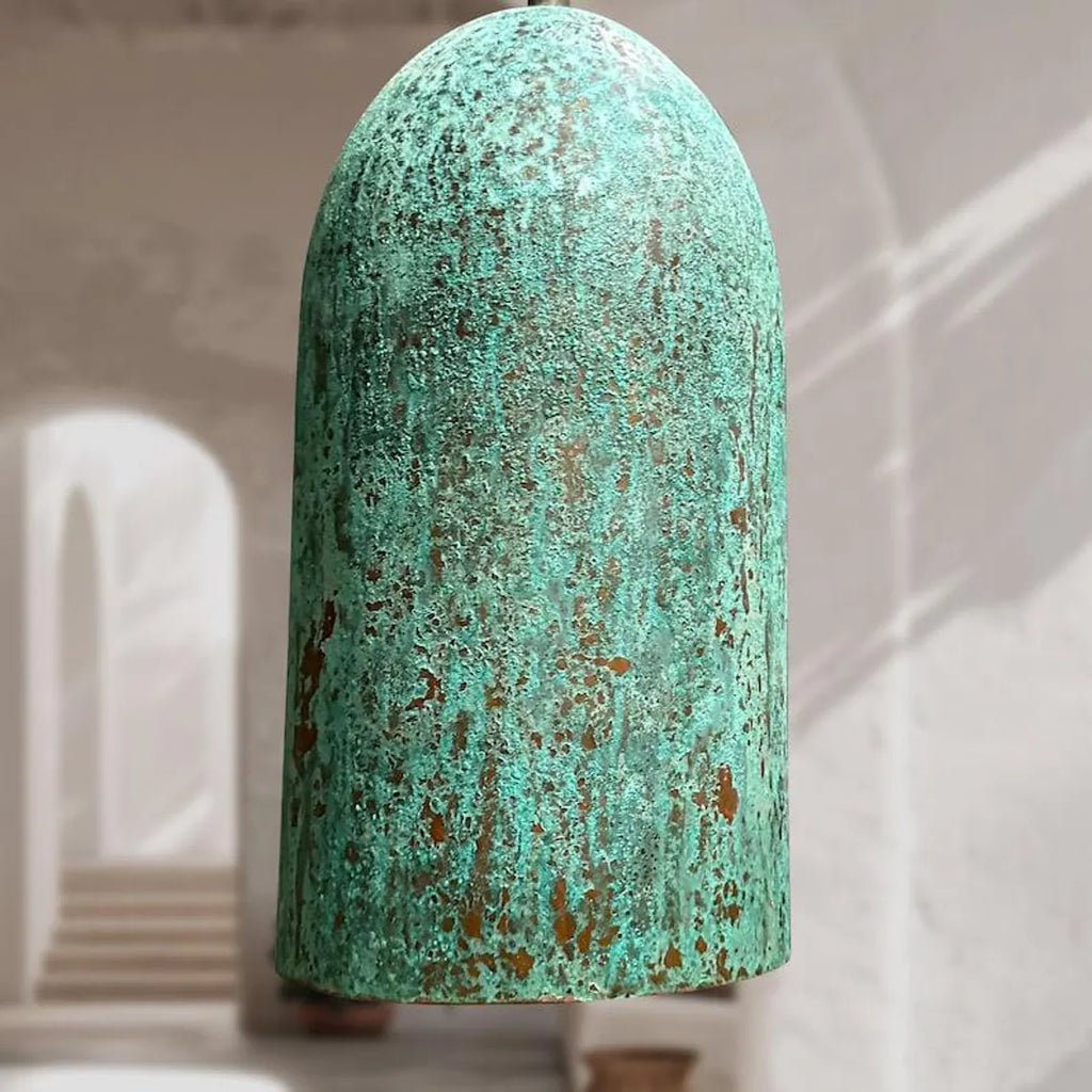 Handmade Green Patina Copper Pendant Light