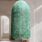 Handmade Green Patina Copper Pendant Light