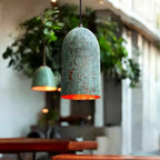 Handmade Green Patina Copper Pendant Light