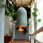 Handmade Green Patina Copper Pendant Light