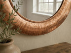 Handmade Hammered Copper Round Wall Mirror
