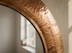 Handmade Hammered Copper Round Wall Mirror