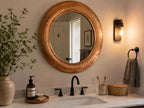 Handmade Hammered Copper Round Wall Mirror