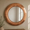 Handmade Hammered Copper Round Wall Mirror